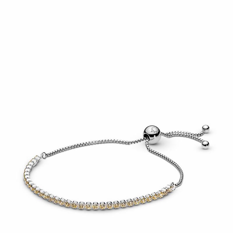 Pandora Australia Golden Sparkling Strand Bracelet - Sterling Silver | WJLXQF201